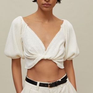 UO Lena Twist top in ivory